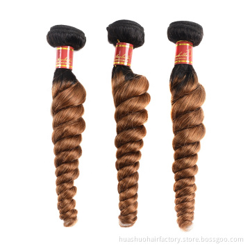 Grade 9A Virgin Hair Double Loose  T1b/30  100% Virgin Bundles Mink Hair Vendors